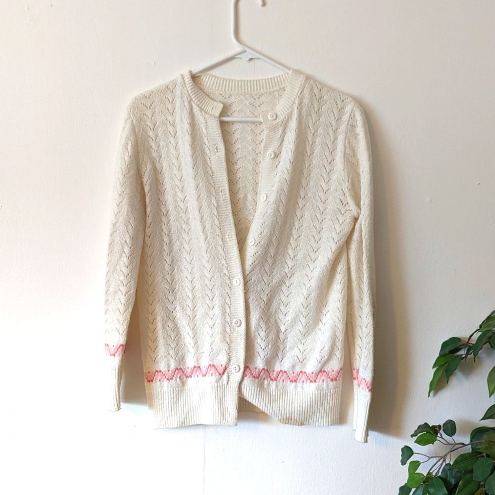 Cream Vintage Crochet Lace Cardigan